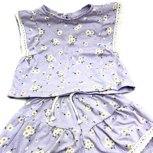 Jessica Simpson Baby Outfit Set Size 6/9m Girls Purple Floral Top Shorts 2pc